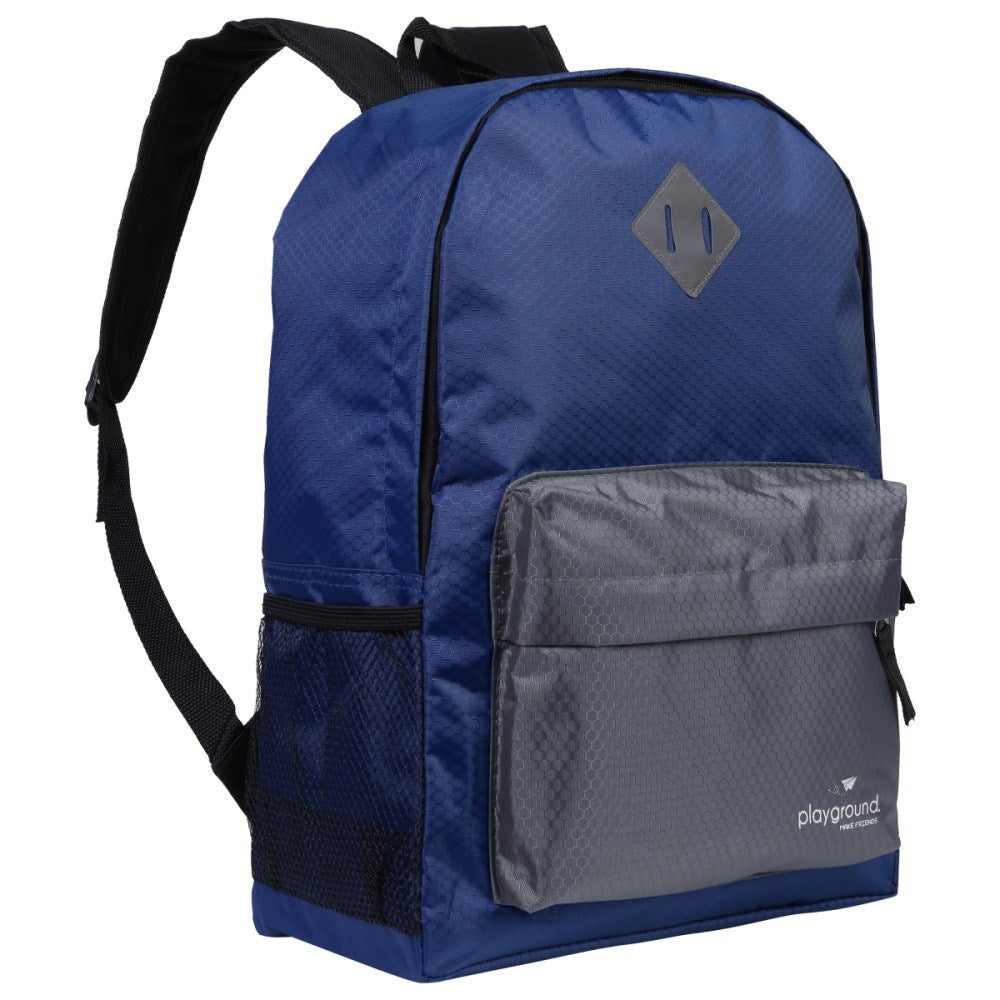 Playground Hometime Backpacks, Navy/Gray, Pack Of 12 Backpacks