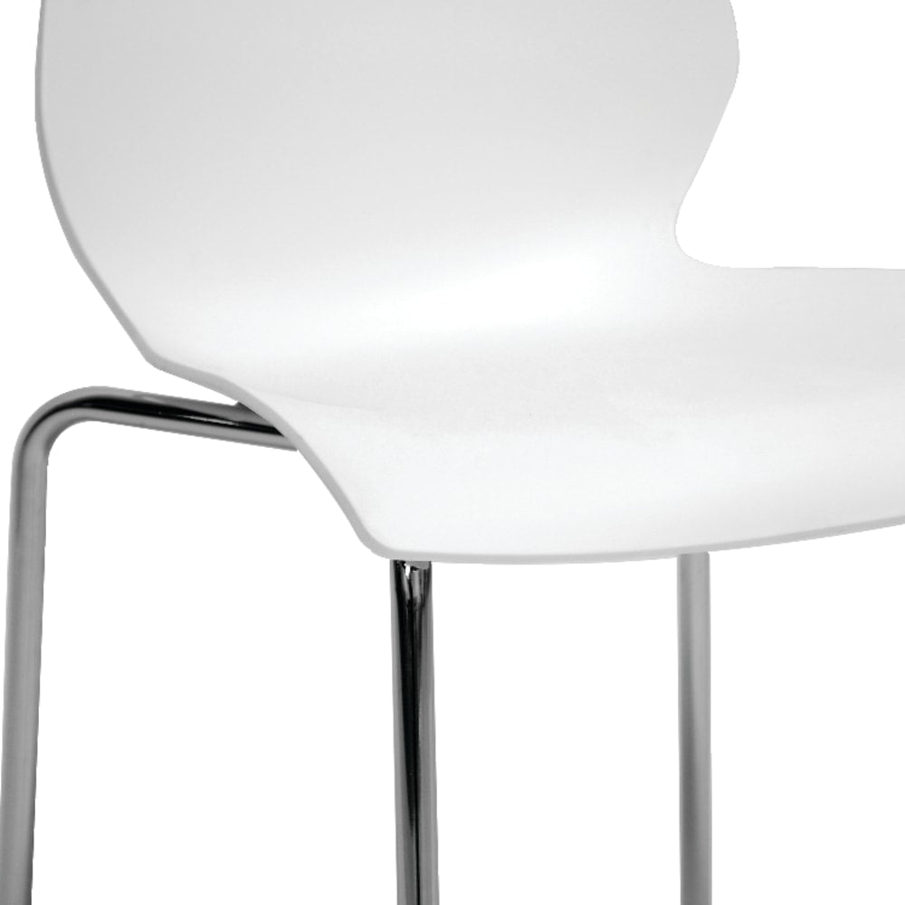 Baxton Studio Overlea Stackable Chairs, White, Set Of 2