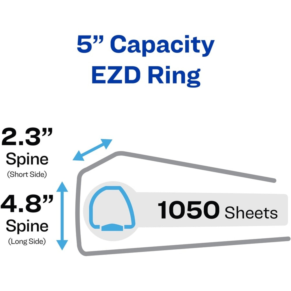 Avery Heavy-Duty 3-Ring Binder With Locking One-Touch EZD Rings, 5in D-Rings, 50% Recycled, Black