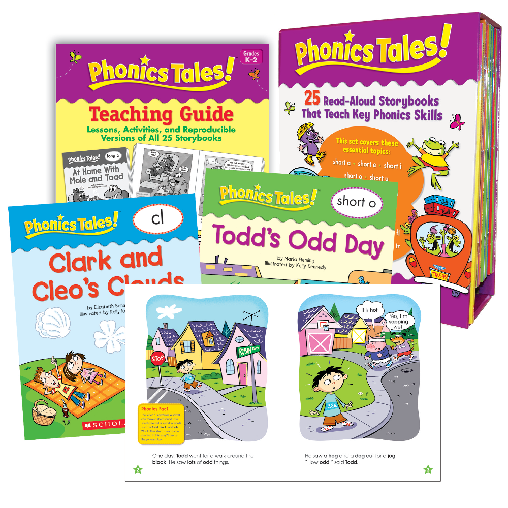 Scholastic Phonics Tales, 16 Pages Per Book, Set Of 25 Books