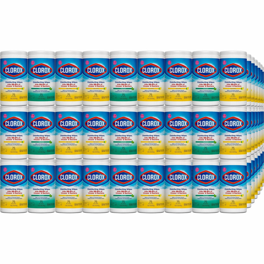 Clorox Disinfecting Bleach Free Cleaning Wipes Value Pack - Ready-To-Use Wipe - 75 / Canister - 480 / Pallet - White