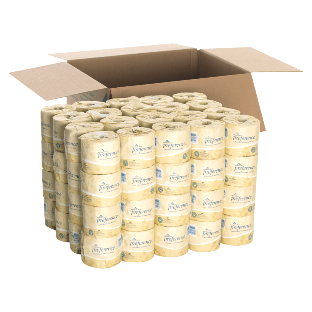 Pacific Blue Select Bathroom Tissue, 95% Recycled, White, 550 Sheets Per Roll, Carton Of 80 Rolls