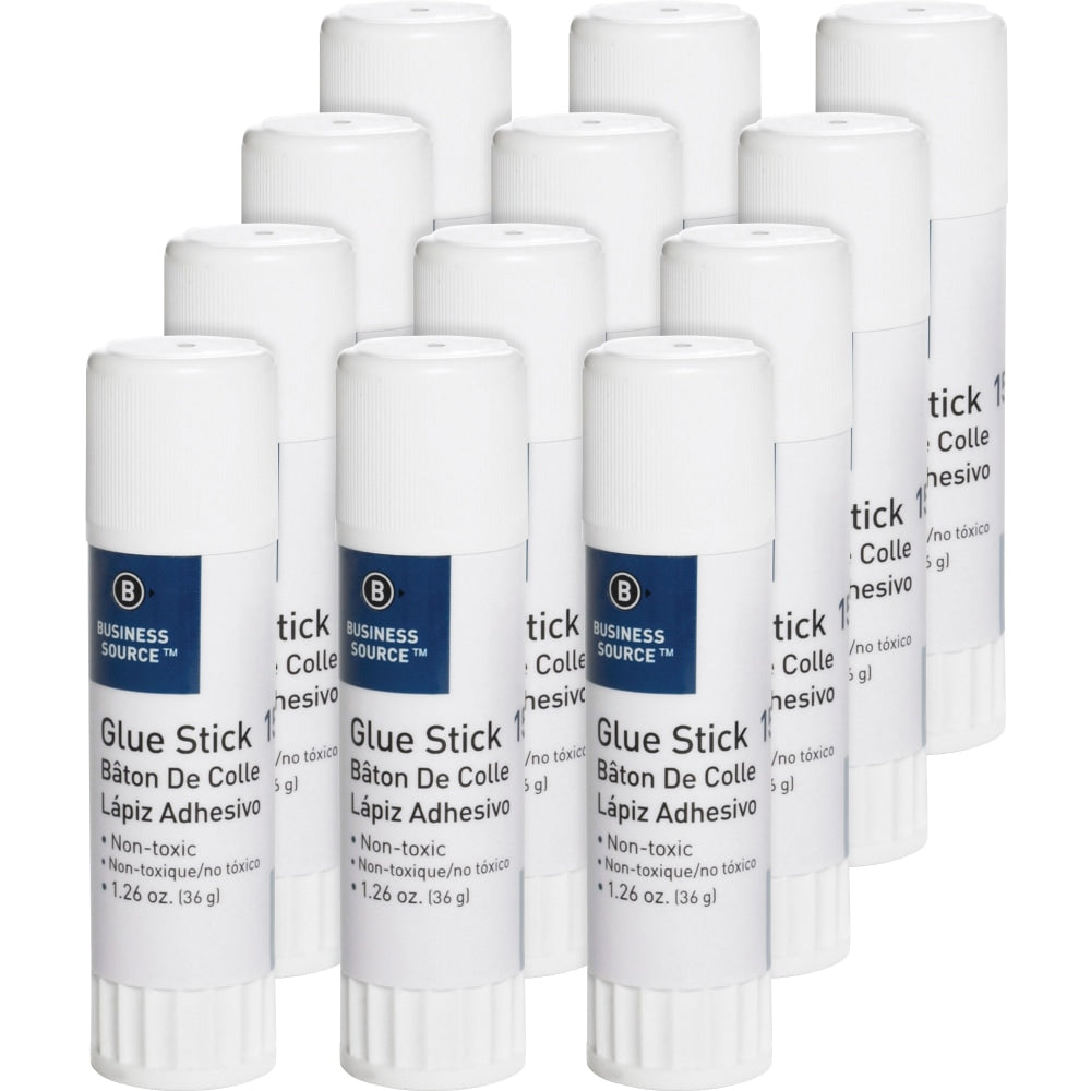 Business Source Glue Stick - 1.26 oz - 12 / Pack