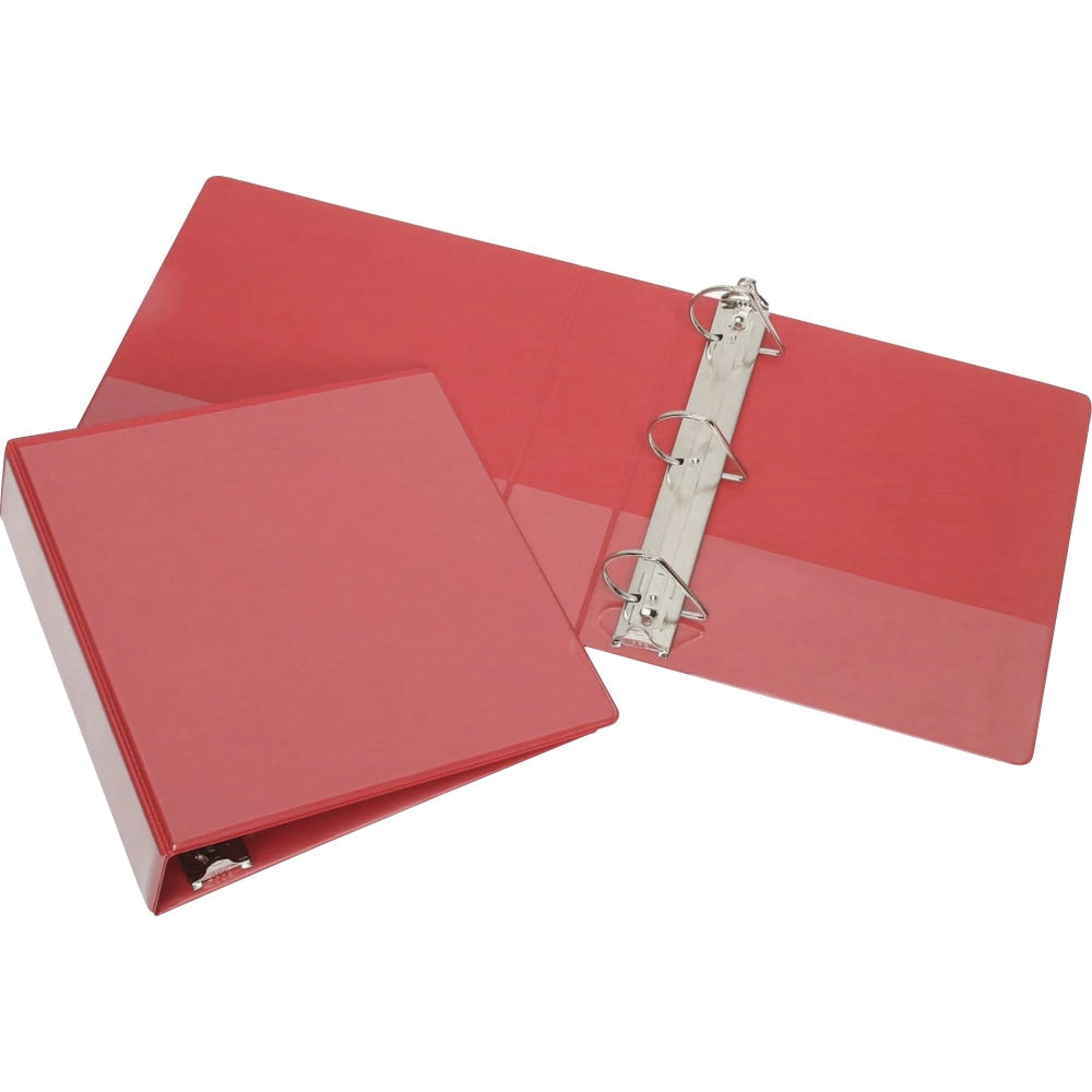 SKILCRAFT View 3-Ring Binder, 3in D-Rings, Red (AbilityOne 7510-01-368-3485)