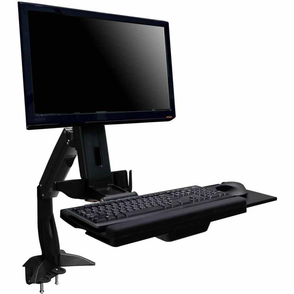 Amer AMR1ACWS Desk Mount for Keyboard, Flat Panel Display, Workstation, Display, Mouse, Scanner - TAA Compliant - 1 Display(s) Supported - 24in Screen Support - 23.15 lb Load Capacity - 75 x 75, 100 x 100