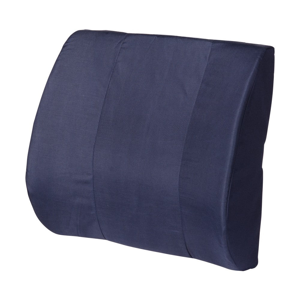 DMI Memory Foam Lumbar Pillow Back Support Cushion, 3inH x 14inW x 13inD, Navy Blue