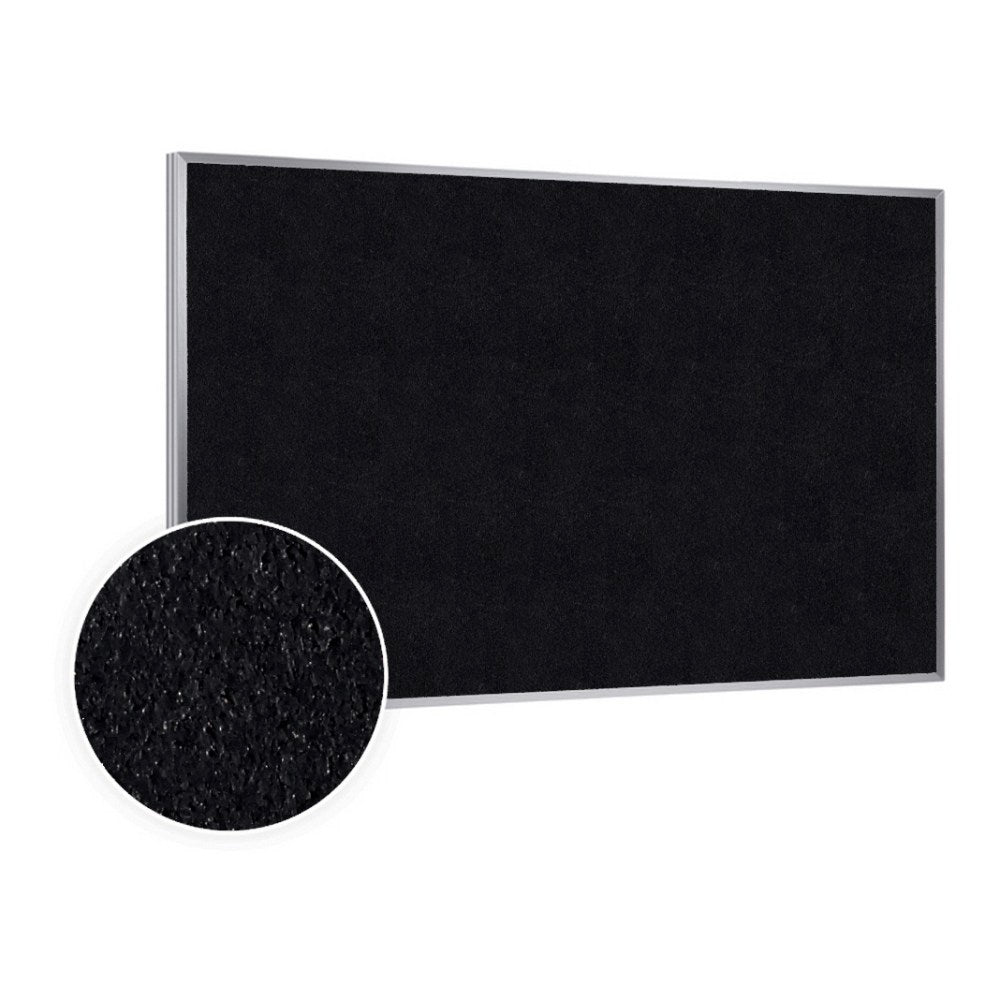 Ghent Rubber Bulletin Board, 24in x 36in, 90% Recycled, Black Aluminum Frame