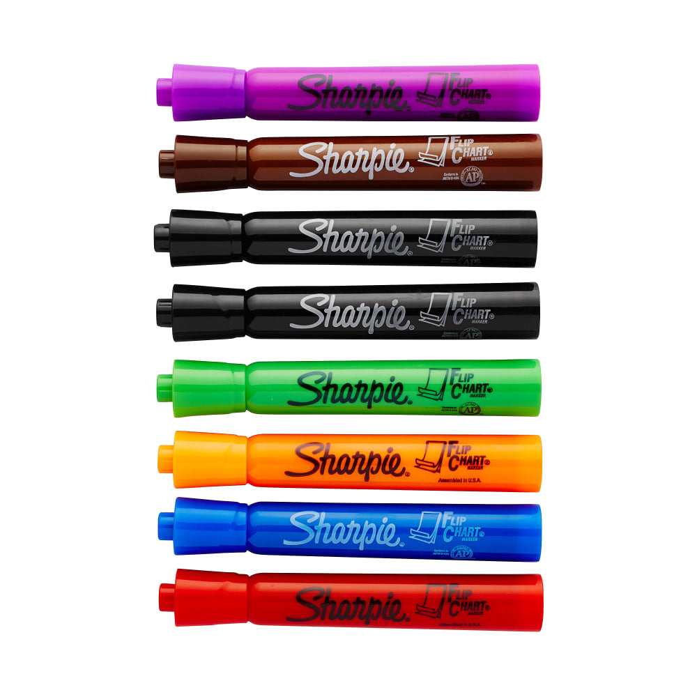 Sharpie Flip Chart Markers, Assorted, Pack Of 8