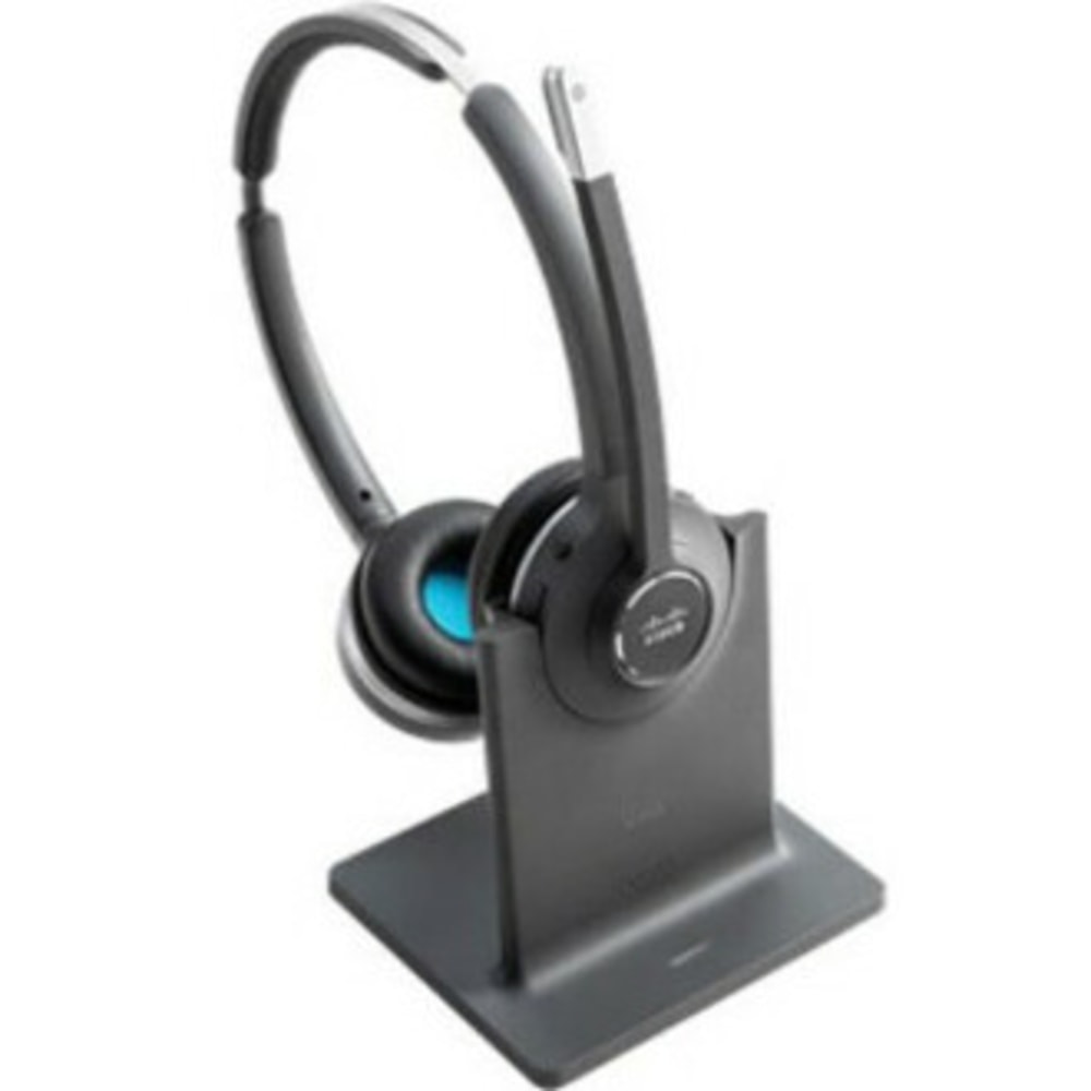 Cisco 562 Headset - Stereo - Wireless - DECT 6.0 - 300 ft48 kHz - Over-the-head - Binaural - Supra-aural - Uni-directional, Electret, Condenser Microphone - Black