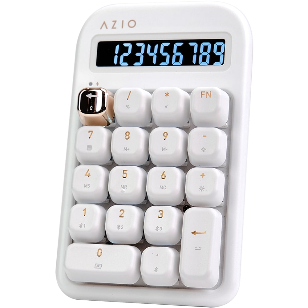 AZIO IZO Number Pad/Standalone Calculator, Blue Switches, White Blossom, AZI917800F063