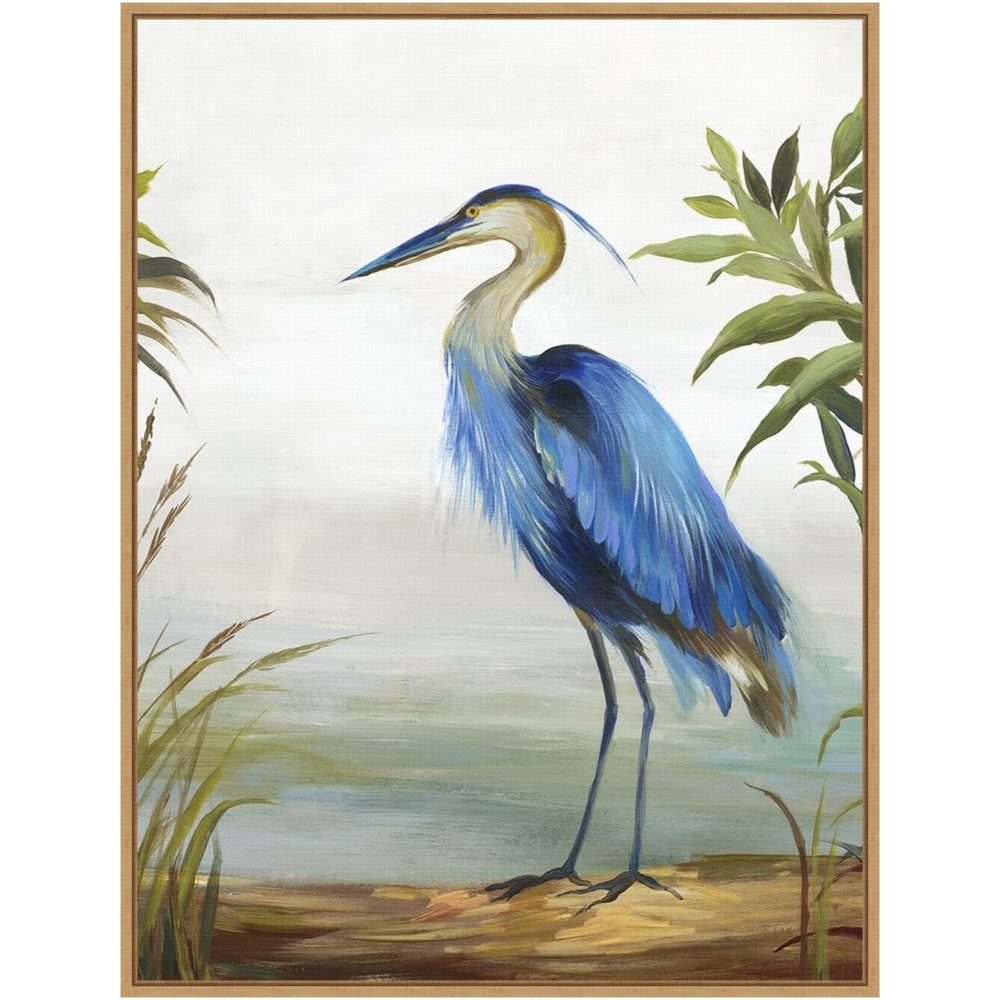 Amanti Art Blue Heron by Aimee Wilson Framed Canvas Wall Art Print, 30inH x 23inW, Maple