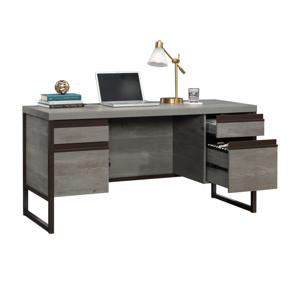 Sauder Manhattan Gate 60inW Modern 4-Drawer Computer Desk, Mystic Oak