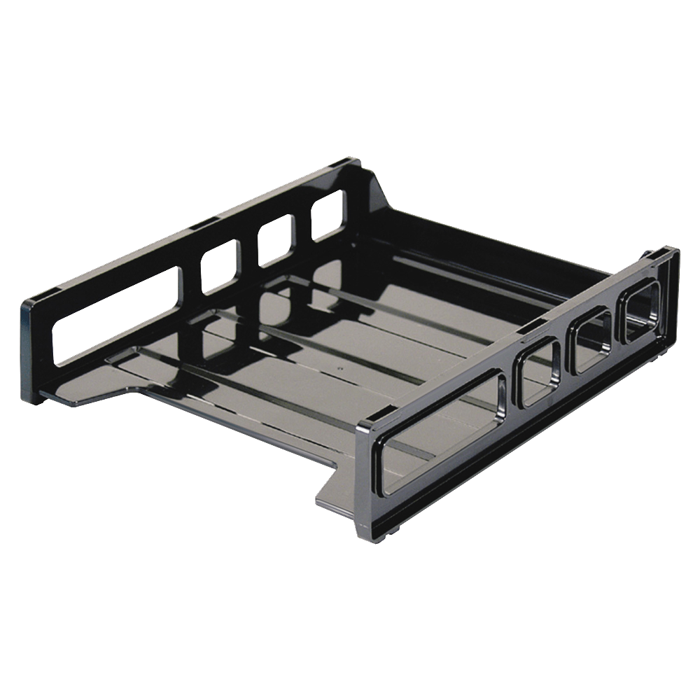 Officemate Front Load Letter Tray, 10 1/2inH x 12 1/2inW x 2 7/8inD, Black