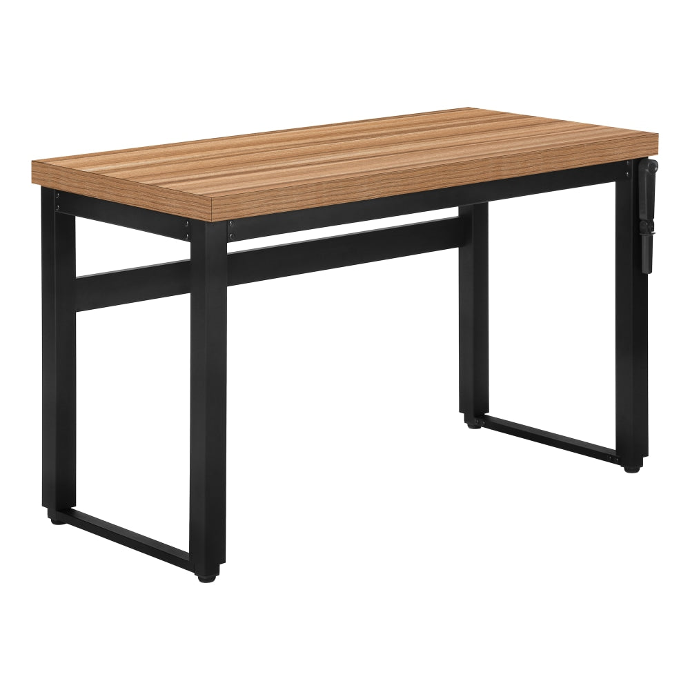 Monarch Specialties Watts 48inW Adjustable-Height Computer Desk, Light Reclaimed Wood/Black