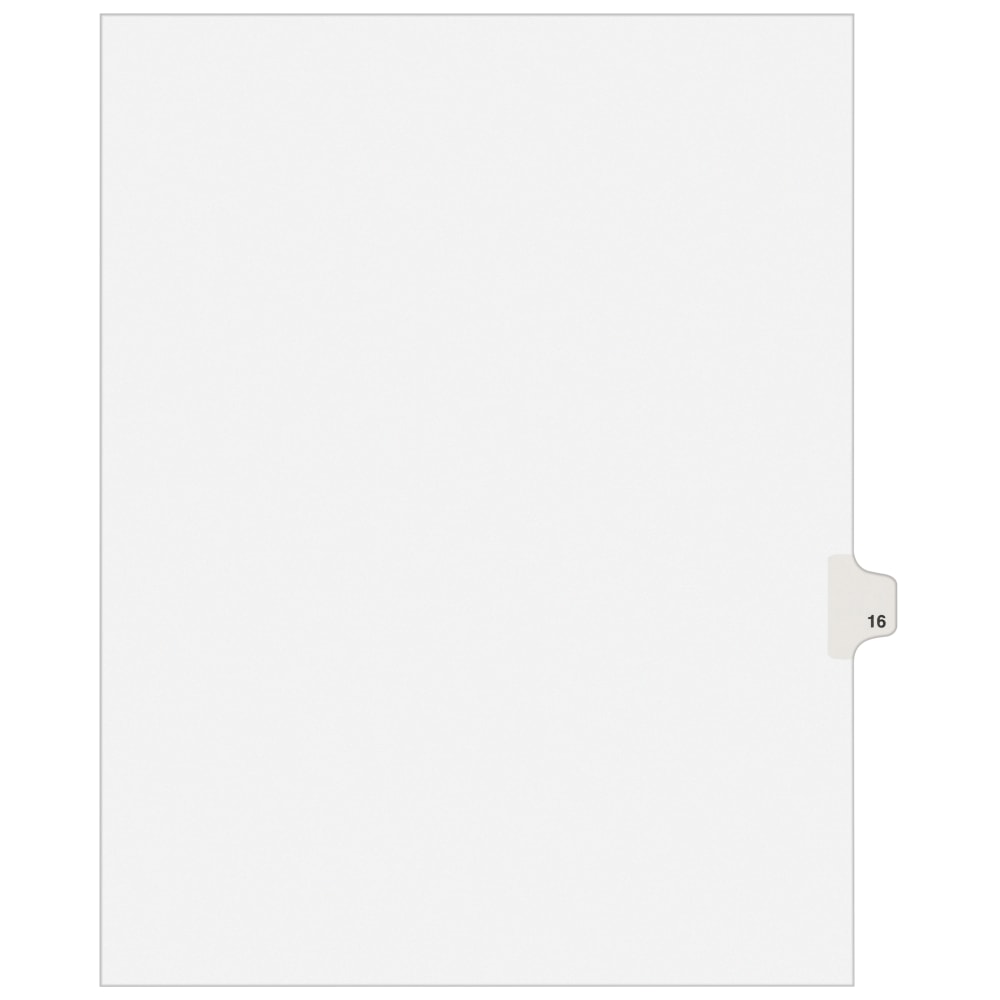 Avery Individual Legal Dividers Avery Style, Letter Size, Side Tab #16, White Dividers/White Tabs