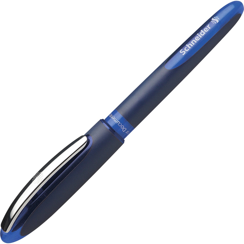 Rediform Schneider One Business Rollerball Pens, Medium Point, 0.6 mm, Blue Barrels, Blue Ink, Pack Of 10 Pens