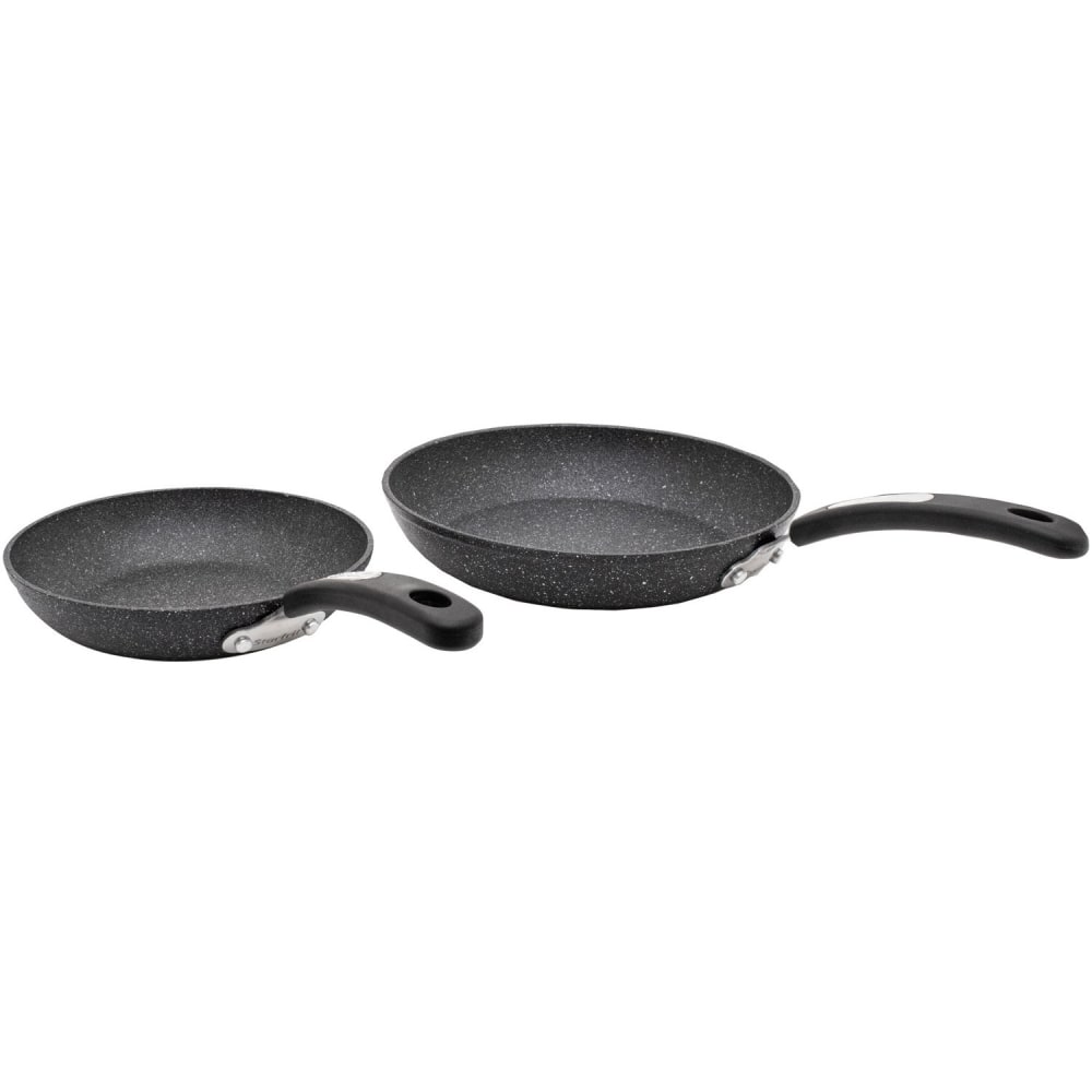 The Rock Set of 2 Fry Pans with Bakelite Handles - Cooking, Frying - Dishwasher Safe - 8in Frying Pan - 10in 2nd Frying Pan - Black - Bakelite Handle - 2 / Case