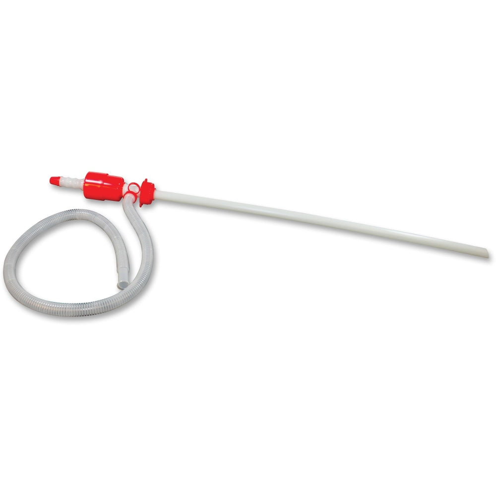 Impact Siphon Drum Pump - 4.6in Width x 45in Length - 6 / Carton - Red, White