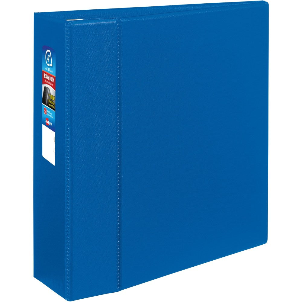 Avery Heavy-Duty 3-Ring Binder With Locking One-Touch EZD Rings, 4in D-Rings, 45% Recycled, Blue