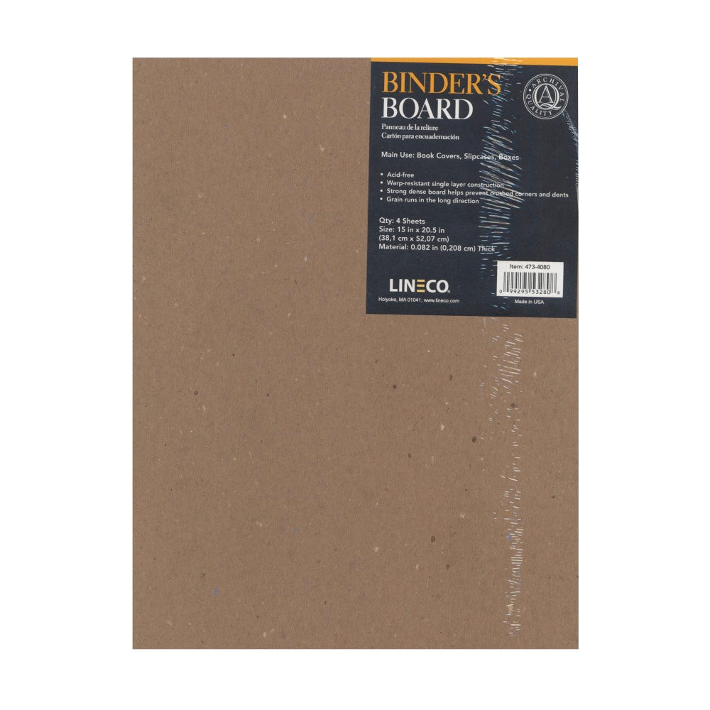 Lineco Binders Boards, 15in x 20 1/2in, Pack Of 4