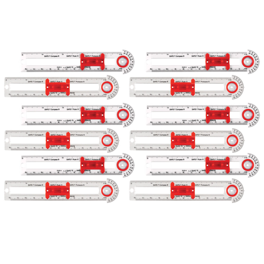 Learning Resources Plastic Student Bulls-Eye Compasses, Pack Of 12