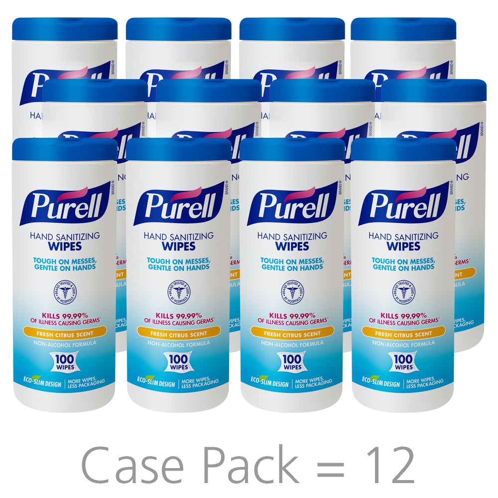 Purell Sanitizing Wipes, Fresh Citrus Scent, Pack of 100 Wipes