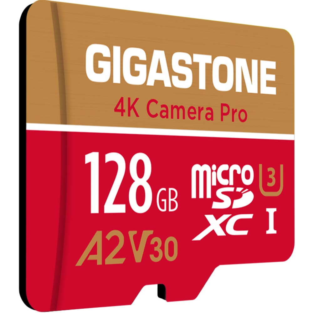 Gigastone 4K Class10 U3 A2 V30 Camera Pro MicroSDXC Card, 128GB