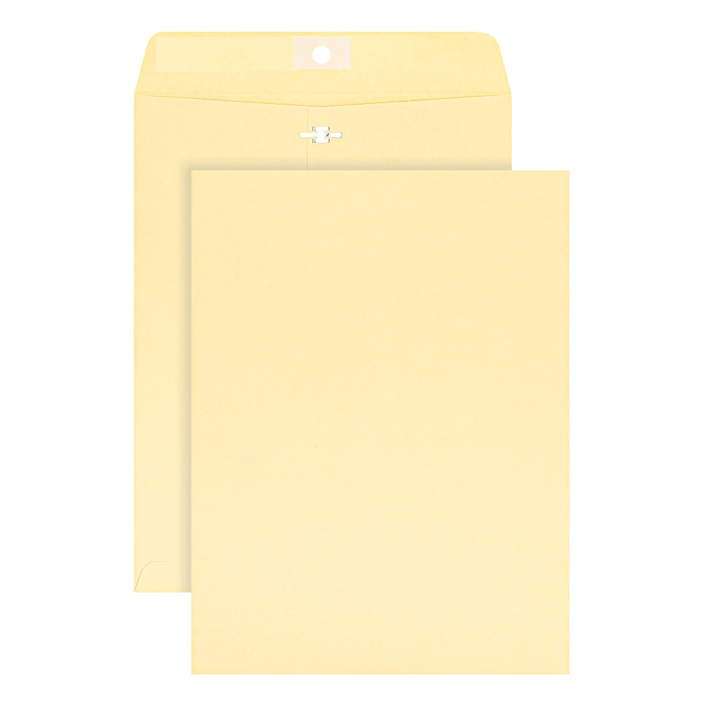 Office Depot Brand 9in x 12in Manila Envelopes, Extra Heavyweight, Clasp Closure, Manila, Box Of 100