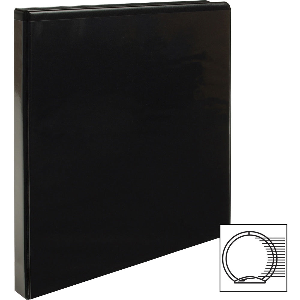 Business Source View 3-Ring Binder, 1/2in Round Rings, Black