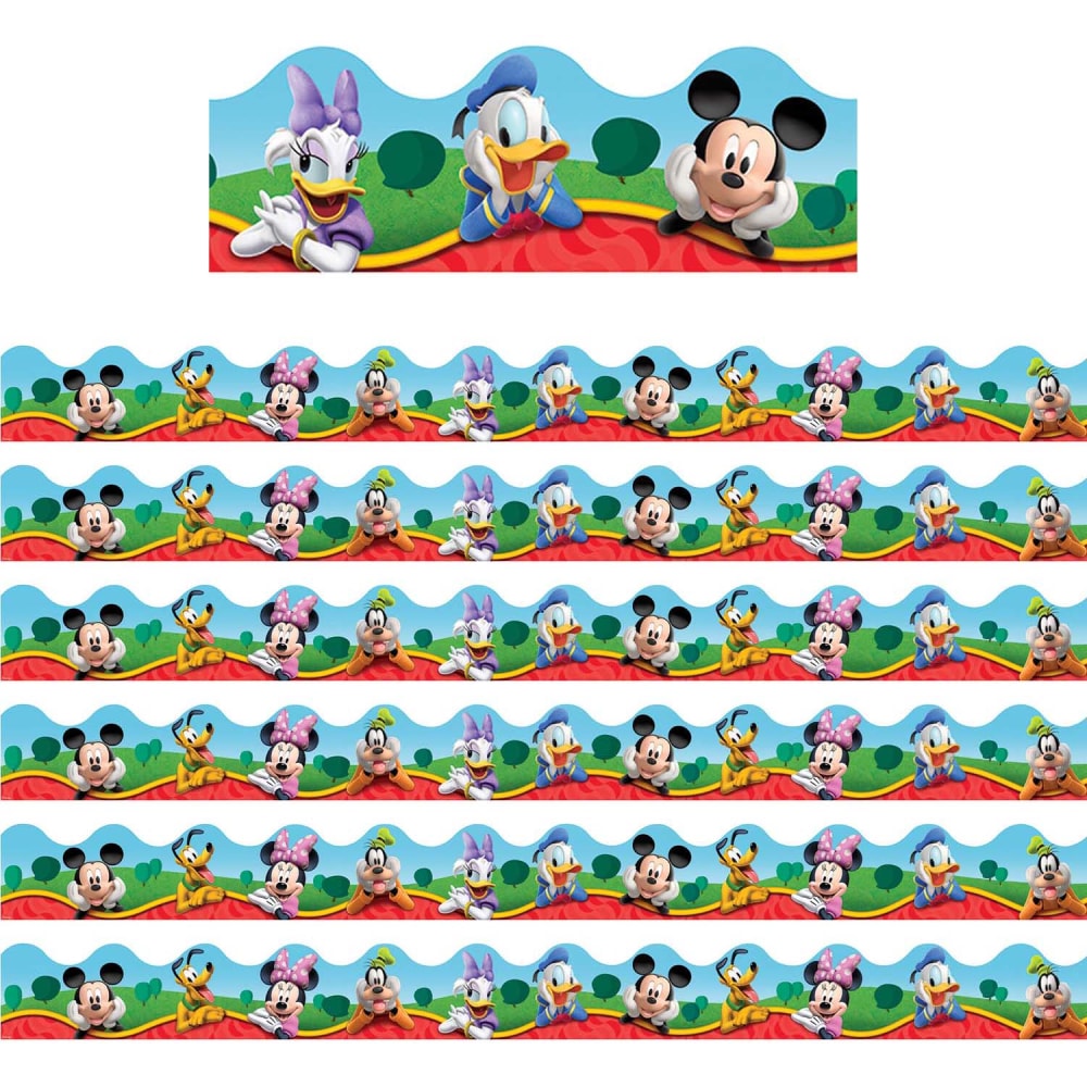 Eureka School Deco Trim, Mickey Mouse Clubhouse Characters, 37ft Per Pack, Set Of 6 Packs