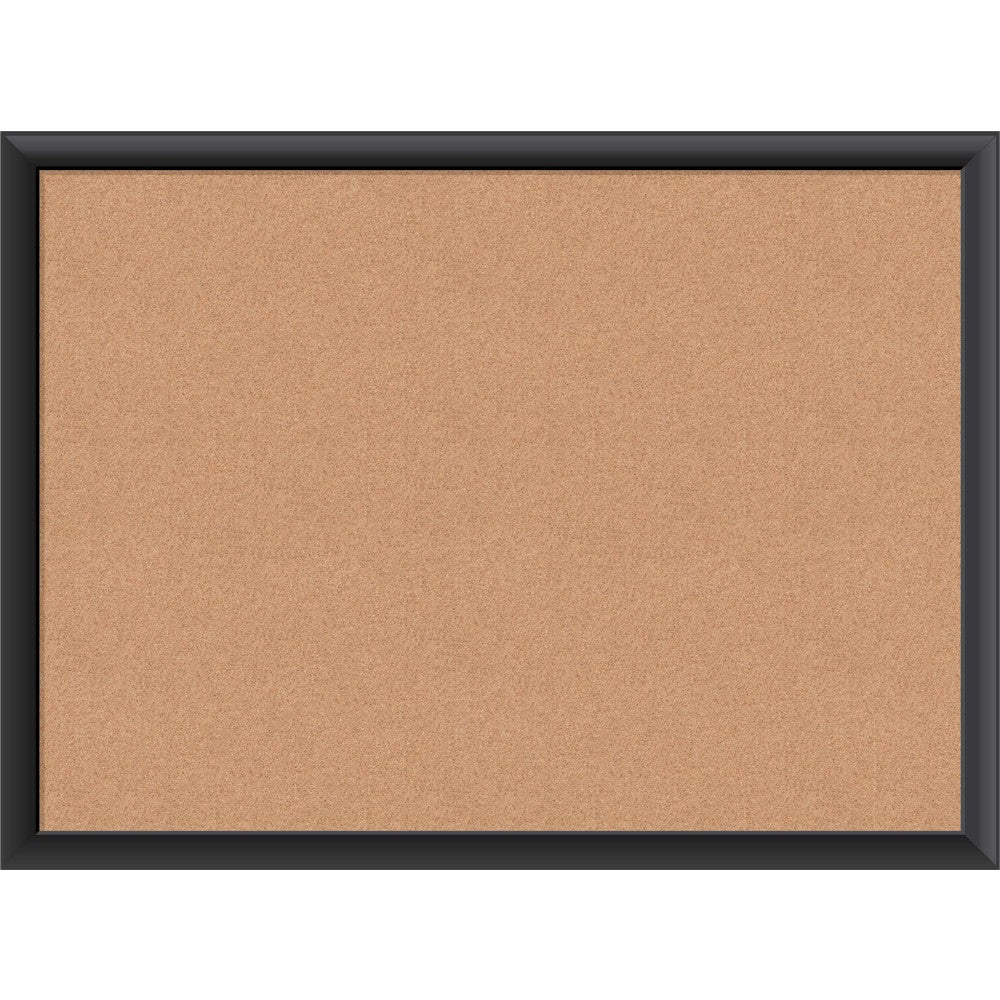 U Brands Cork Bulletin Board, 23in x 17in, Black Aluminum Frame