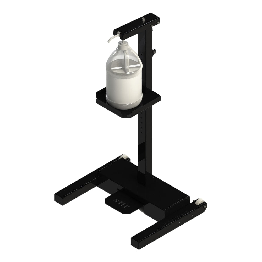 Built Sanitizer Floor Stand, 37in x 20in x 16-1/2in, Black