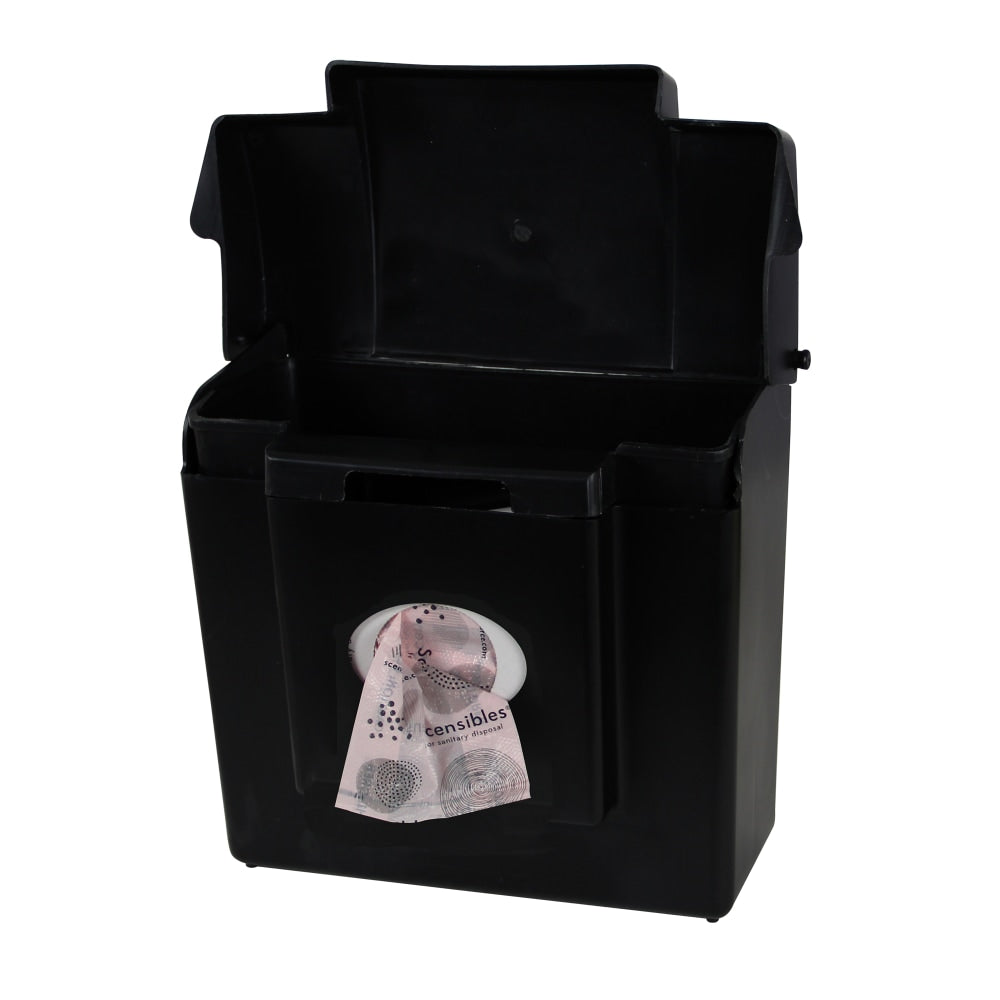 Hospeco Scensibles Personal Plastic Disposal Bag Dispenser, 11-1/2in x 9-3/4in x 5-5/8in, Black