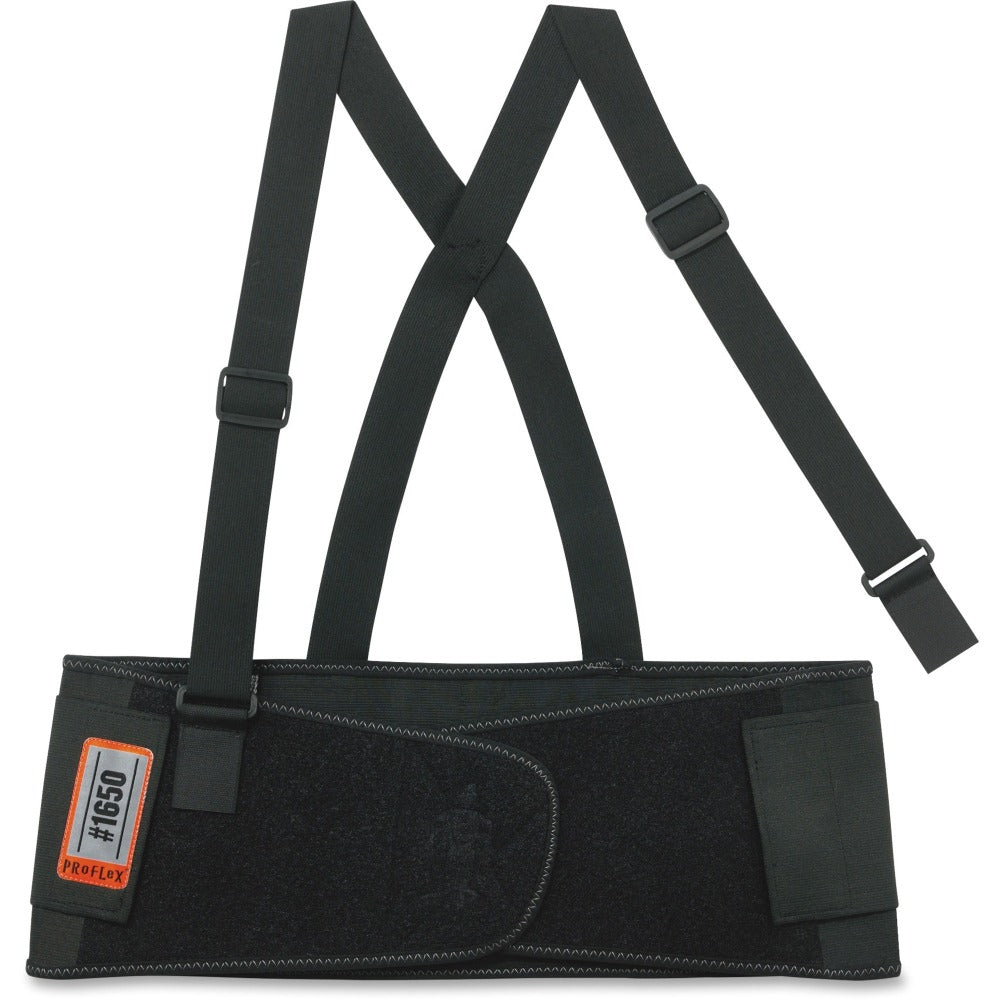 Ergodyne ProFlex Economy Elastic Back Support - 46in - 52in Waist Size - Strap Mount - Black - 1 Each