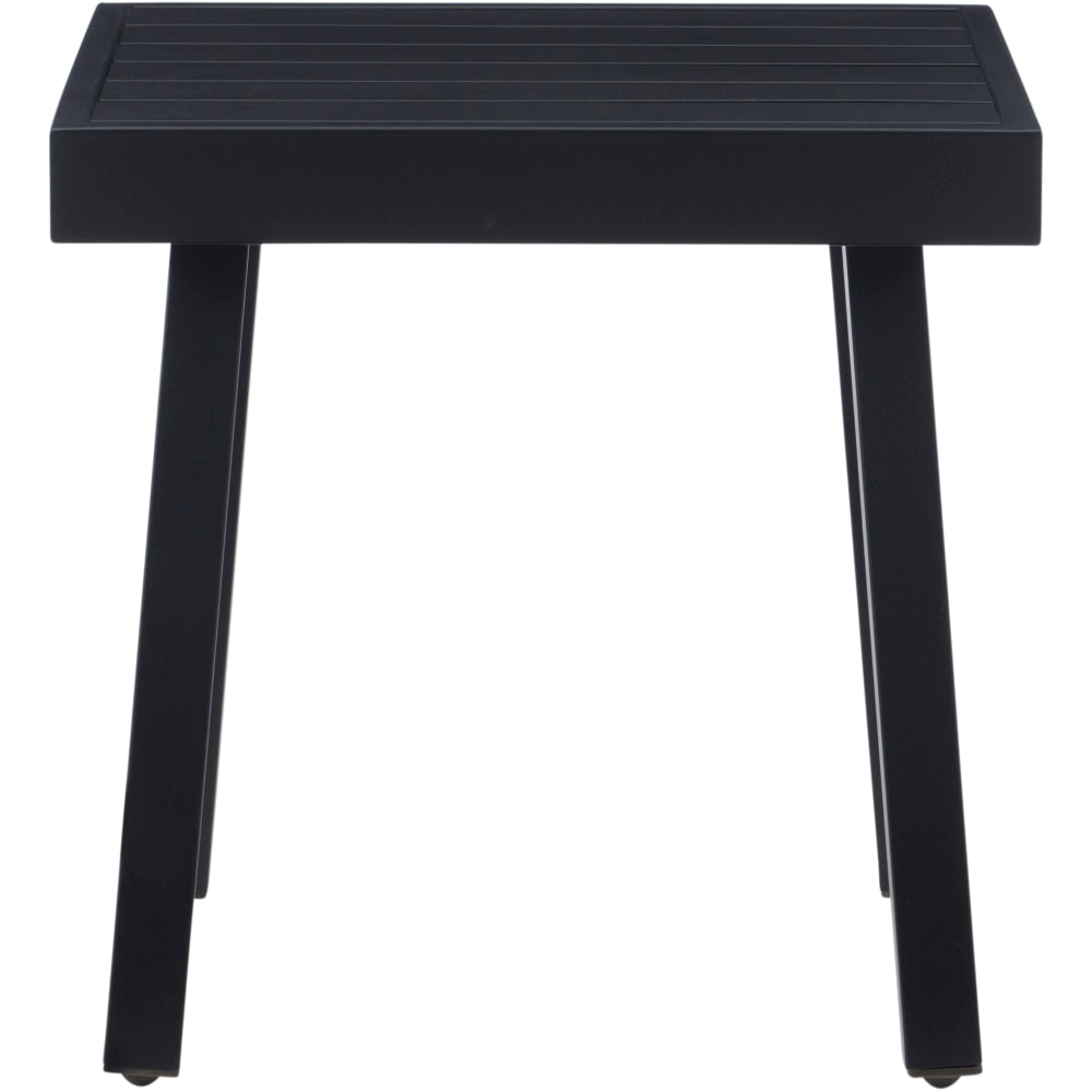 Linon Abilene Aluminum Outdoor Side Table, 20-1/4inH x 19-3/4inW x 17-1/4inD, Black