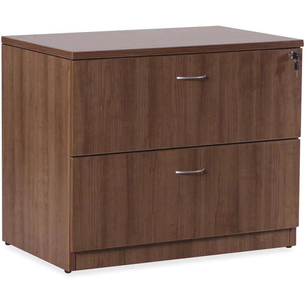 Lorell Essentials 36inW x 22inD Lateral 2-Drawer File Cabinet, Walnut