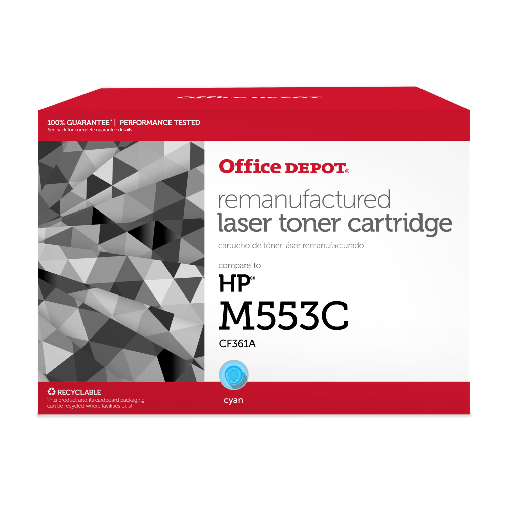 Office Depot Remanufactured Cyan Toner Cartridge Replacement for HP 508A, OD508AC