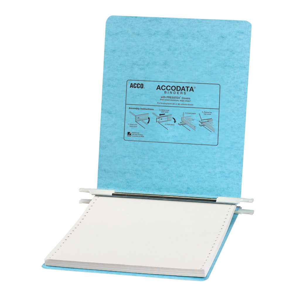 Wilson Jones Presstex Pressboard Data 3-Ring Binder, 1in Round Rings, Light Blue