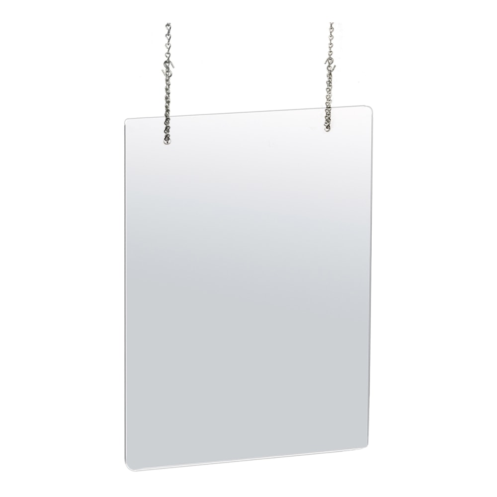 Azar Displays Hanging Adjustable Cashier Shields/Sneeze Guards, 23-1/2in x 31-1/2in, Clear, Pack Of 2 Shields