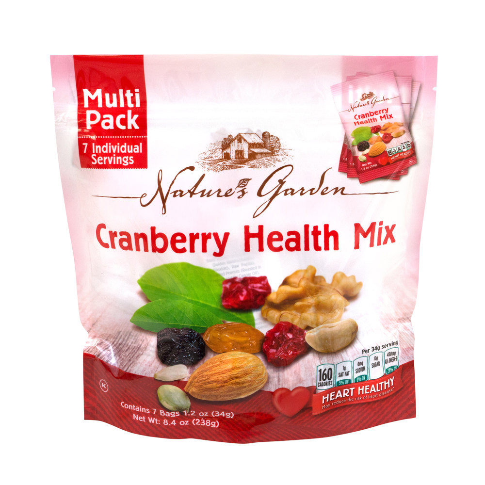 Natures Garden Cranberry Health Mix, 1.2 Oz, 7 Pouches Per Bag, Pack Of 6 Bags