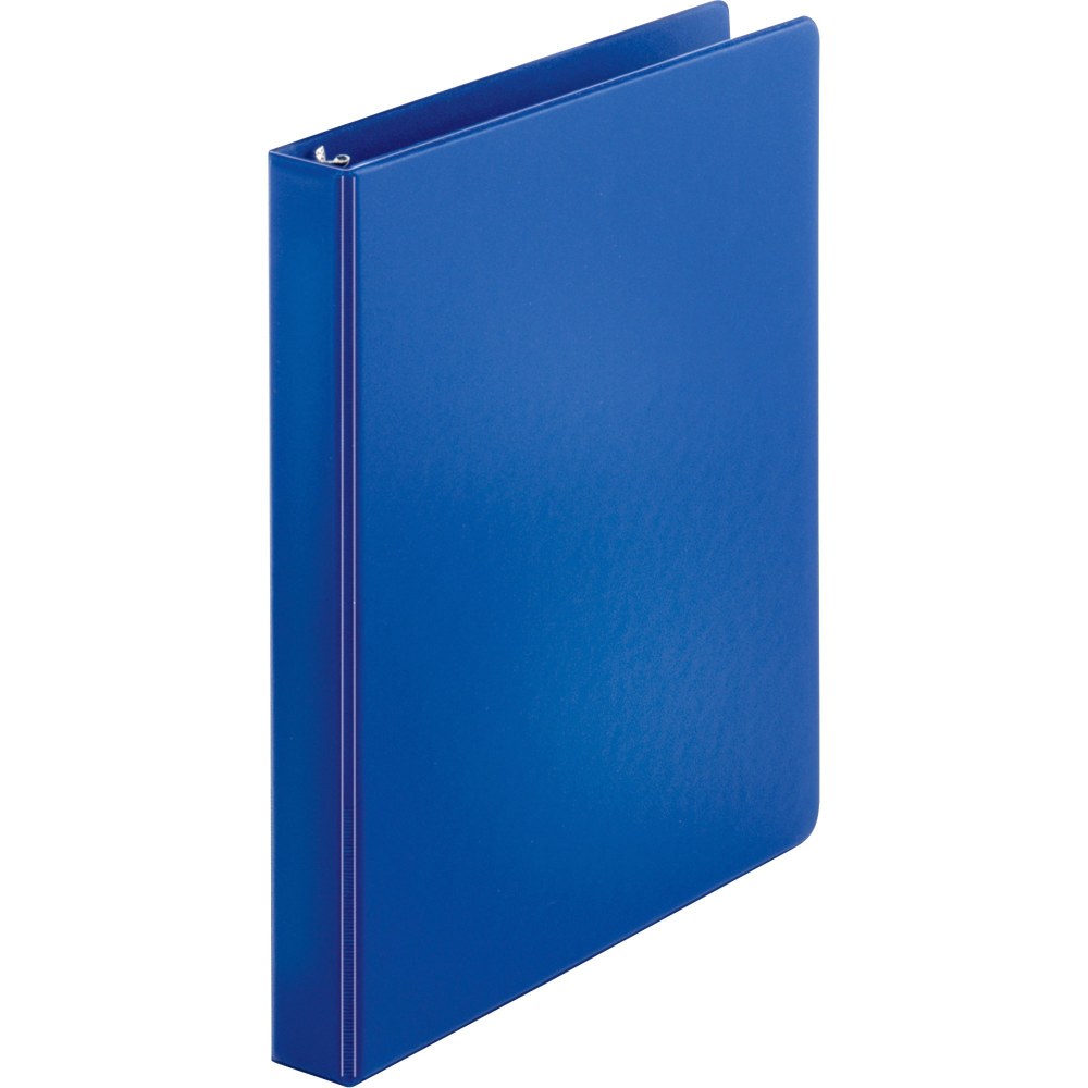 Business Source Basic 3-Ring Binder, Letter-Size, 1in Round Rings, Dark Blue