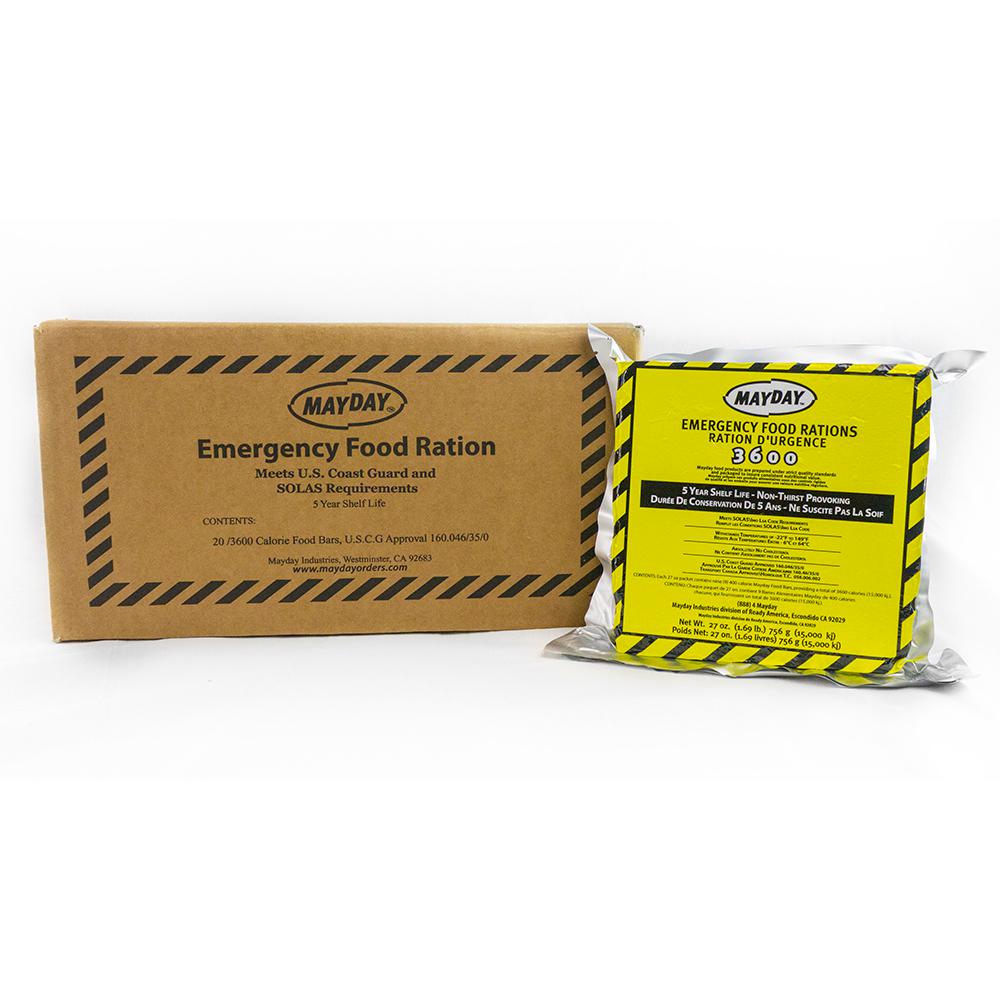 Mayday Industries Emergency Food Bars, 3,600 Calories, Case Of 20 Bars