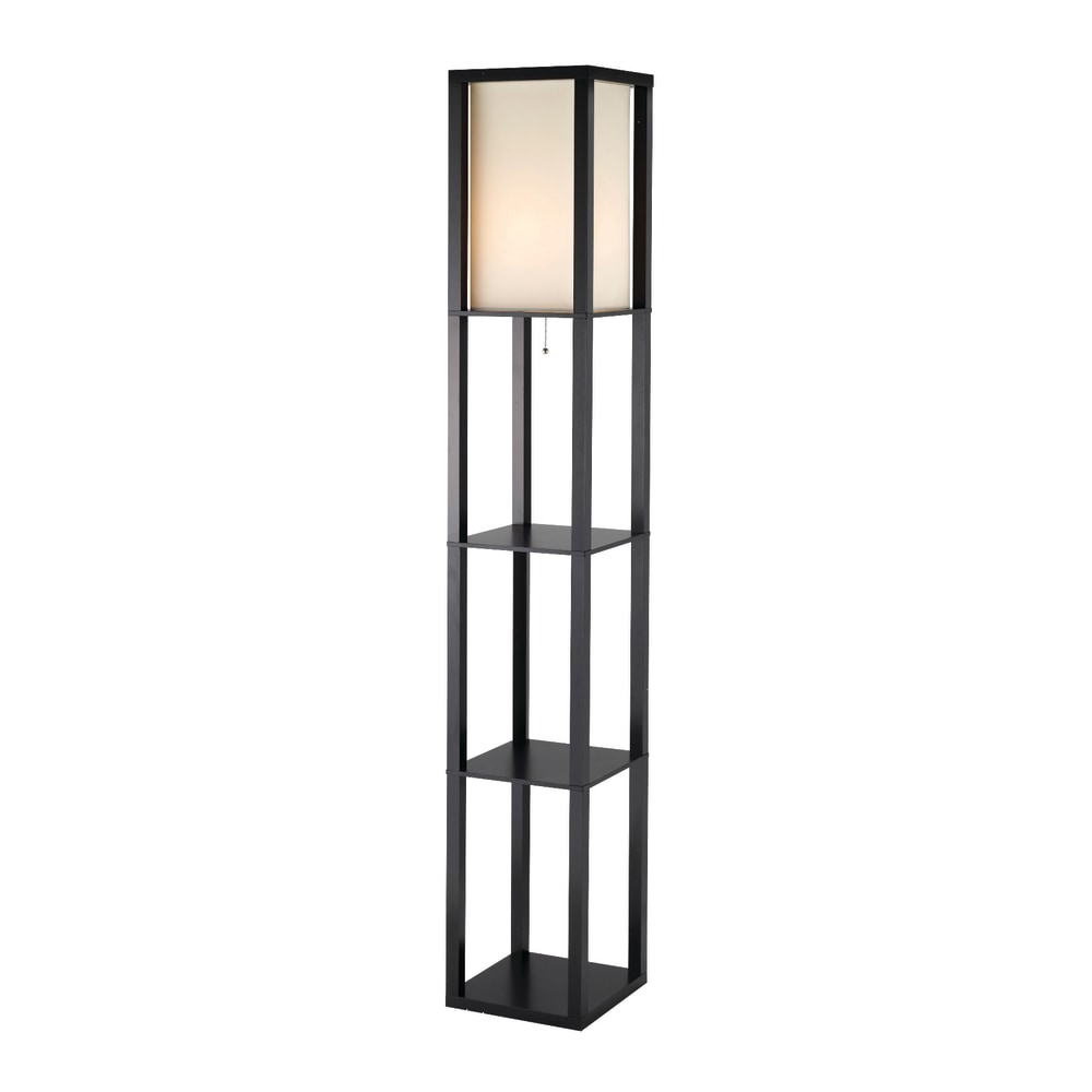 Adesso Titan Tall Shelf Floor Lamp, 72in H, Black