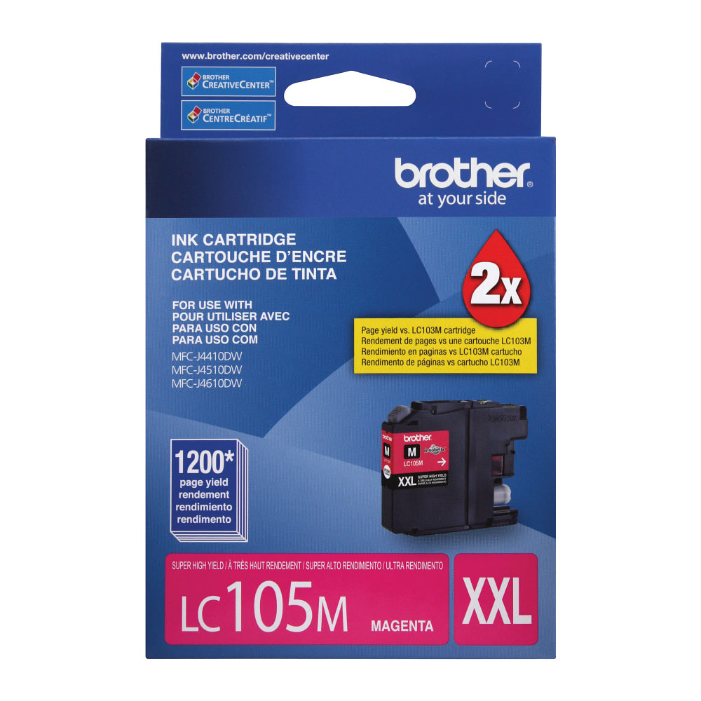 Brother LC105 Magenta High-Yield Ink Cartridge, LC105M