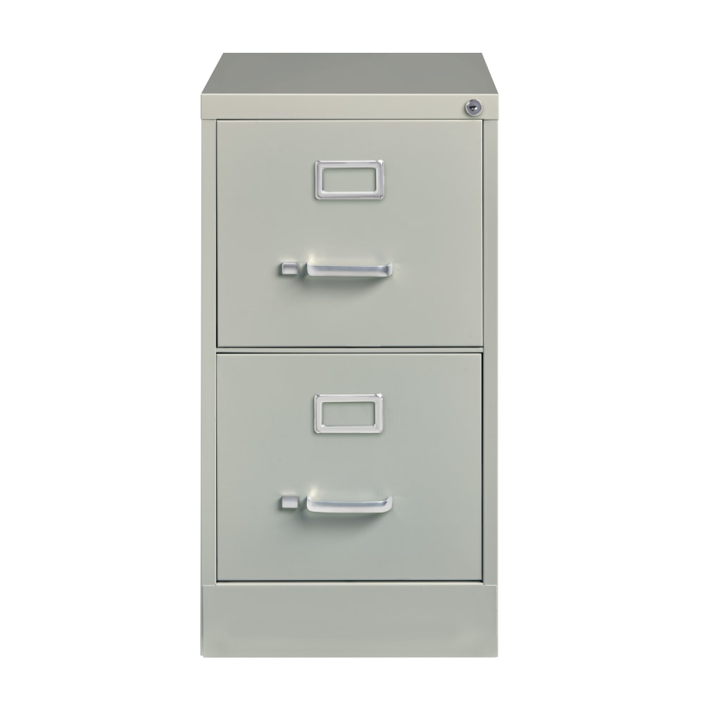 Hirsh 22inD Vertical 2-Drawer File Cabinet, Light Gray