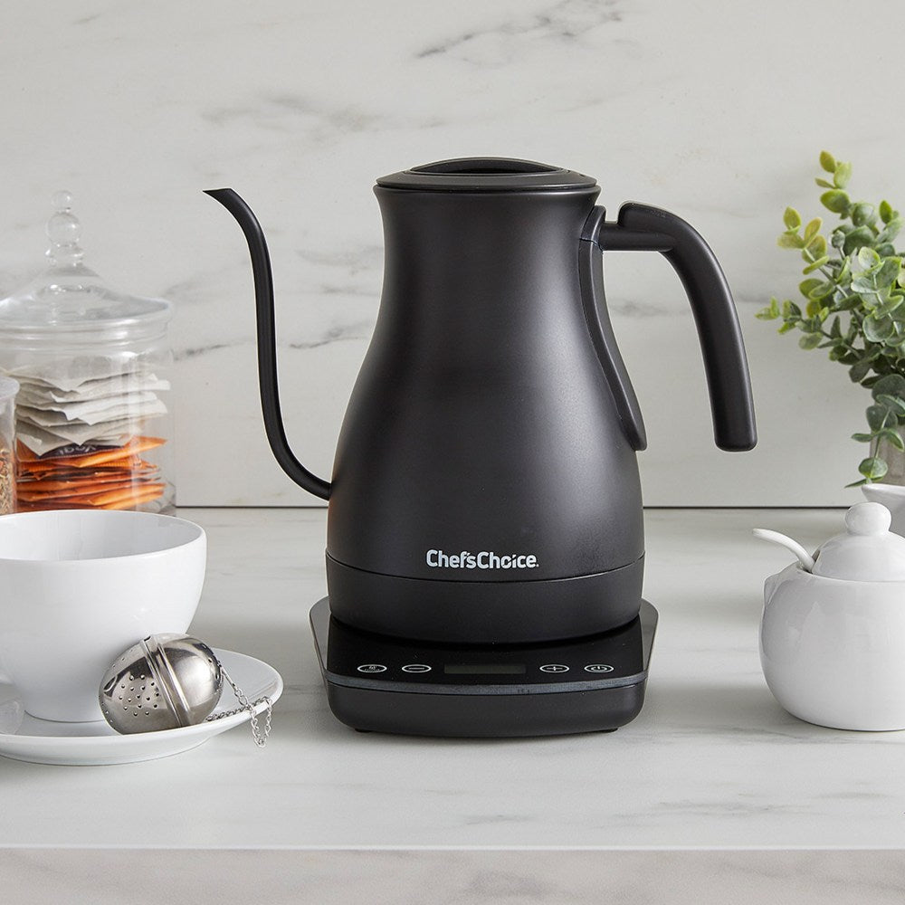 Edgecraft Chefs Choice 1L Electric Gooseneck Kettle, Matte Black