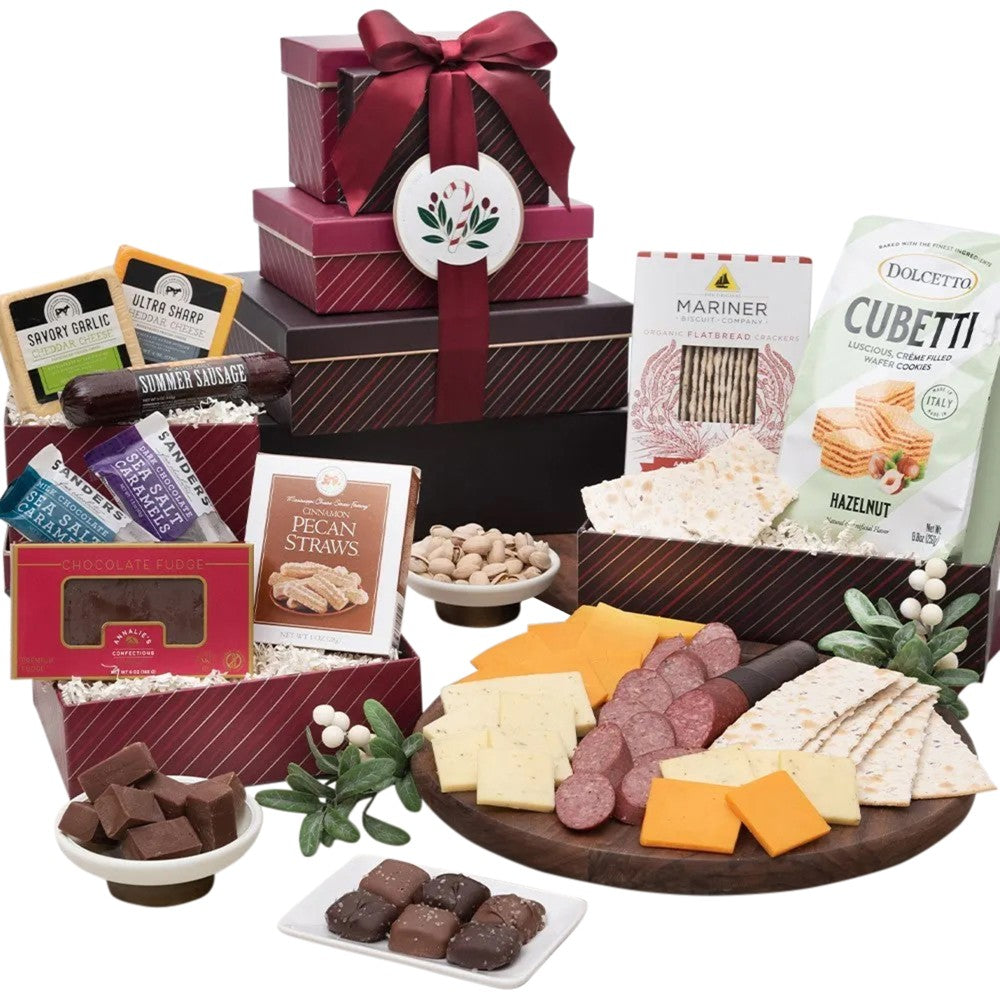 Gourmet Gift Baskets Happy Holidays Gift Tower