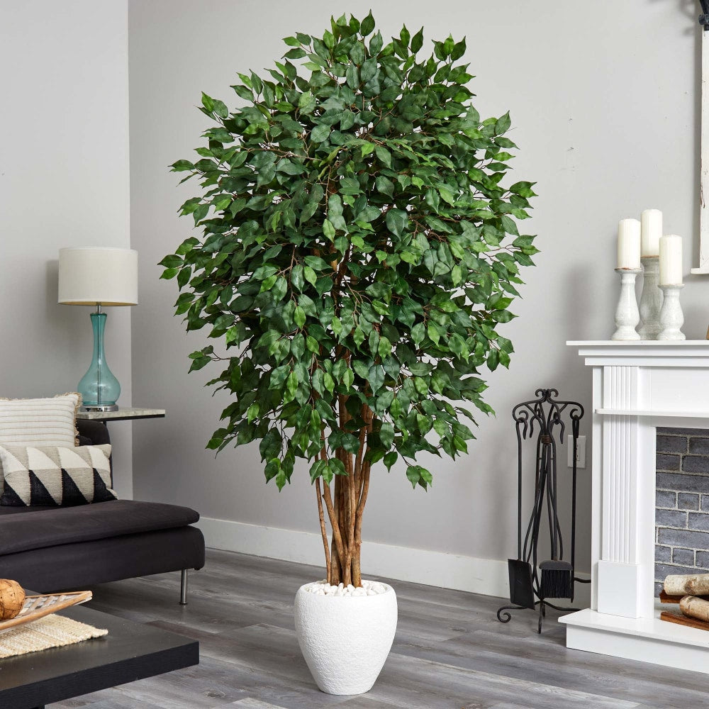 Nearly Natural Ficus 72inH Artificial Tree With Planter, 72inH x 37inW x 30inD, Green