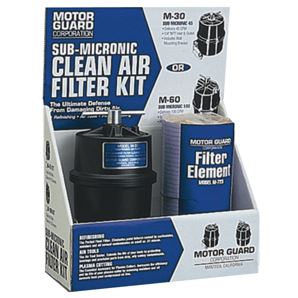 Compressed Air Filter Kit, 2 Elements/Mounting Hardware, 1/4(NPT), Sub-Micronic