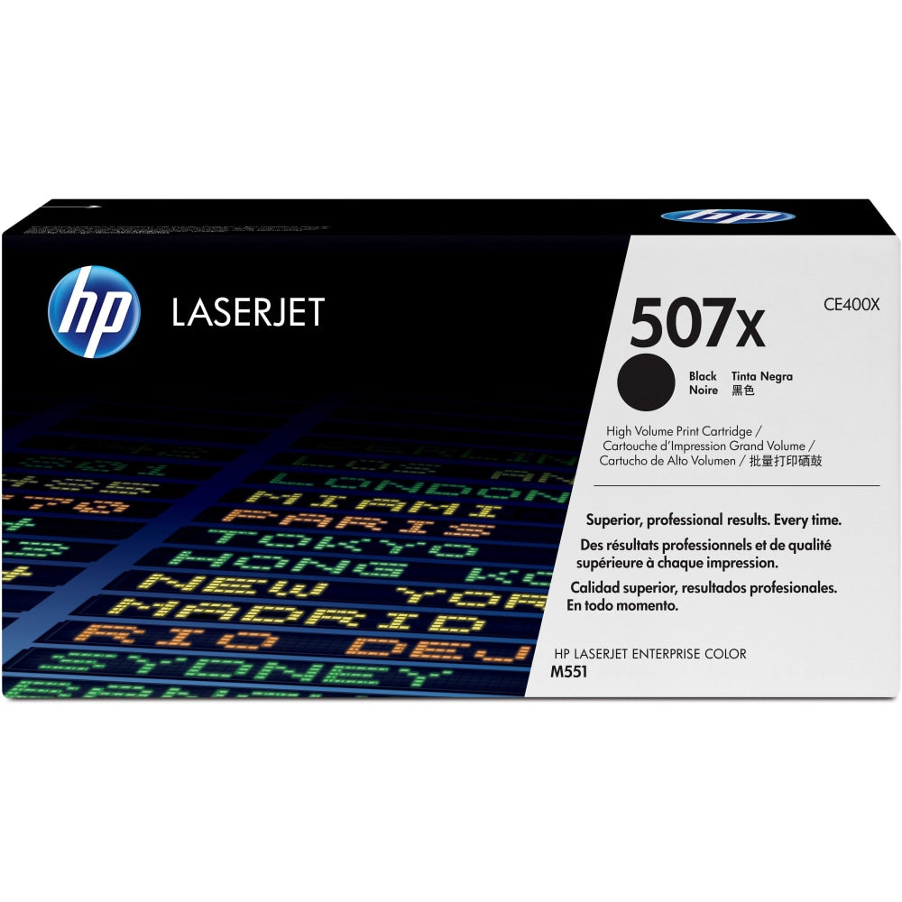 HP 507X Black High Yield Toner Cartridge, CE400X